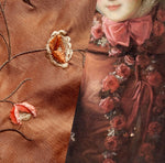App Sale: $22.50 Mystery Fabric 104- 34" x 55" Copper Embroidered Faux Silk Dupioni + 2 Beaded Appliqués + 1.75 Yards Lady Frank Light Faux Silk Taffeta Teal