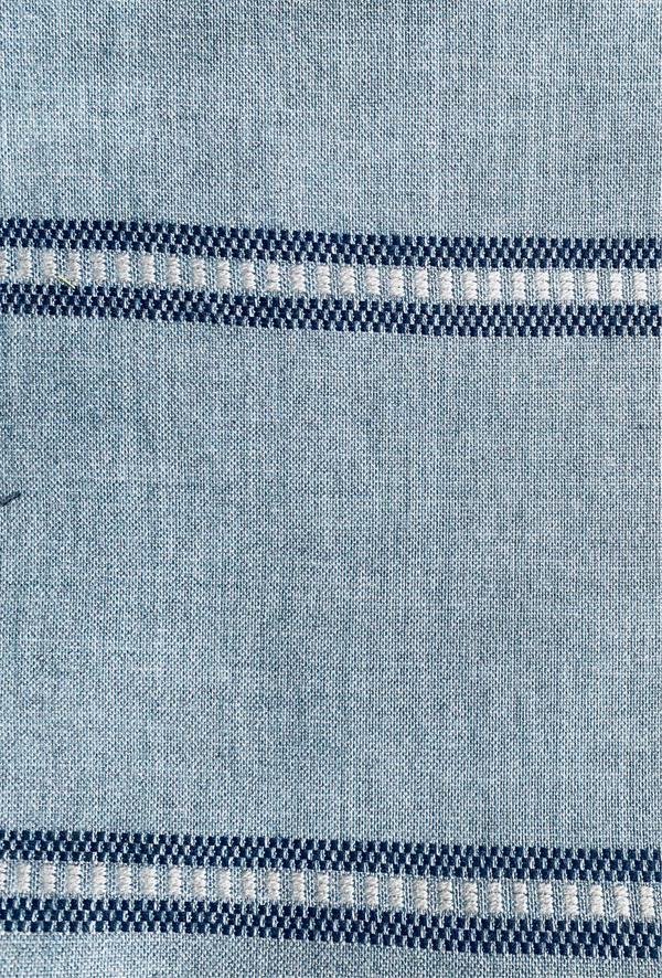 New! SUNBRELLA Indigo Blue Striped Embroidered Waterproof Indoor Outdoor Upholstery Fabric - Fancy Styles Fabric Pierre Frey Lee Jofa Brunschwig & Fils