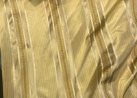 NEW Duchess Jessy 100% Silk Satin Embroidered Scroll Stripe Motif Fabric- Gold - Fancy Styles Fabric Pierre Frey Lee Jofa Brunschwig & Fils
