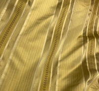 NEW Duchess Jessy 100% Silk Satin Embroidered Scroll Stripe Motif Fabric- Gold - Fancy Styles Fabric Pierre Frey Lee Jofa Brunschwig & Fils