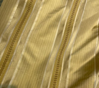 NEW Duchess Jessy 100% Silk Satin Embroidered Scroll Stripe Motif Fabric- Gold - Fancy Styles Fabric Pierre Frey Lee Jofa Brunschwig & Fils