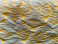 NEW 110" Wide: Queen Lauder Neoclassical Floral Damask Matte Satin Duck Egg Blue and Gold Jacquard Drapery Fabric - Fancy Styles Fabric Pierre Frey Lee Jofa Brunschwig & Fils