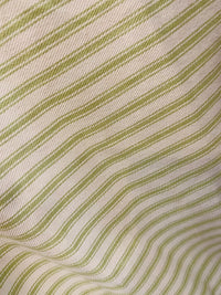 NEW Queen Mandy Designer 100% Cotton Heavyweight 1/4” Stripes Upholstery Fabric - Pistachio Green and Cream - Fancy Styles Fabric Pierre Frey Lee Jofa Brunschwig & Fils
