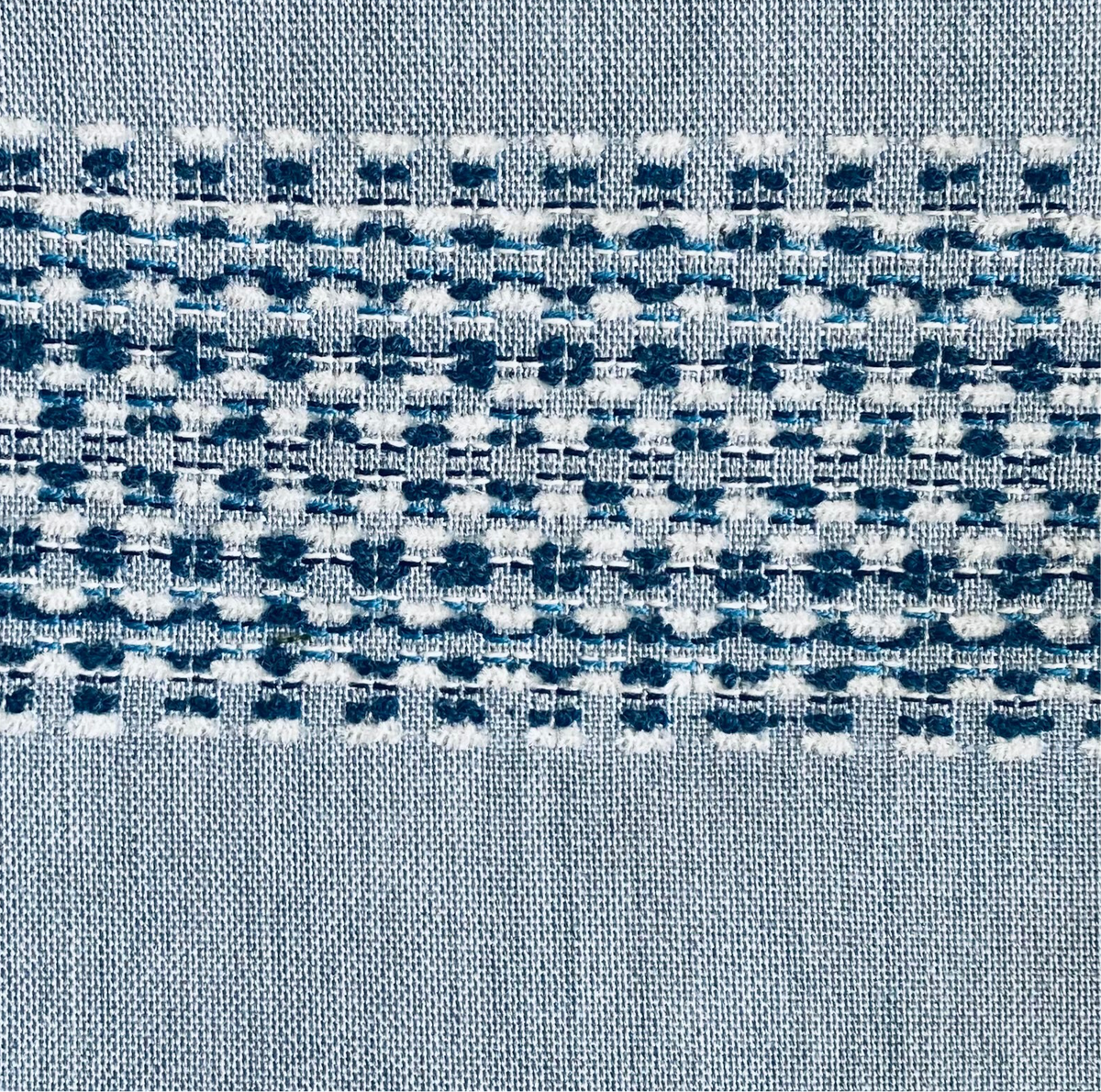 New! SUNBRELLA Indigo Blue Wide Striped Embroidered Waterproof Indoor Outdoor Upholstery Fabric - Fancy Styles Fabric Pierre Frey Lee Jofa Brunschwig & Fils