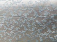 NEW Princess Menlar Antique Inspired Eggshell Silver Blue Satin Floral Upholstery Fabric - Fancy Styles Fabric Pierre Frey Lee Jofa Brunschwig & Fils