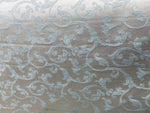 NEW Princess Menlar Antique Inspired Eggshell Silver Blue Satin Floral Upholstery Fabric