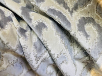 NEW Baroness Santel Novelty Upholstery Platinum and White Velvet- Made in Italy - Fancy Styles Fabric Pierre Frey Lee Jofa Brunschwig & Fils