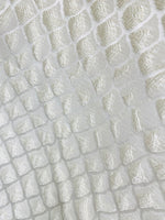 NEW! Duchess Fante Brocade Satin Fabric- White- Diamond Upholstery Neoclassical Louis