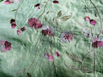 App Sale: Duke Vladimir Embroidered Floral “Faux Silk” Fabric Mint Green