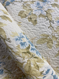 NEW Sale! Queen Leticia Quilted Blanket Fabric Imported from Italy- Upholstery & Drapery- Blue Melange - Fancy Styles Fabric Pierre Frey Lee Jofa Brunschwig & Fils