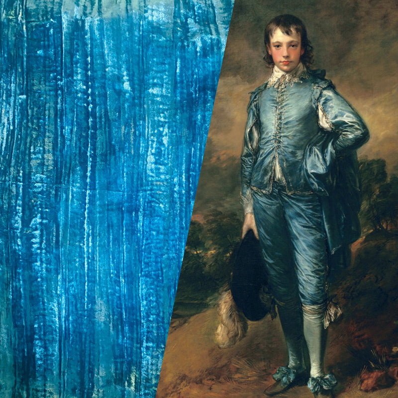 App Sale: Prince Peterson Turquoise Blue Silk Rayon Velvet Fabric