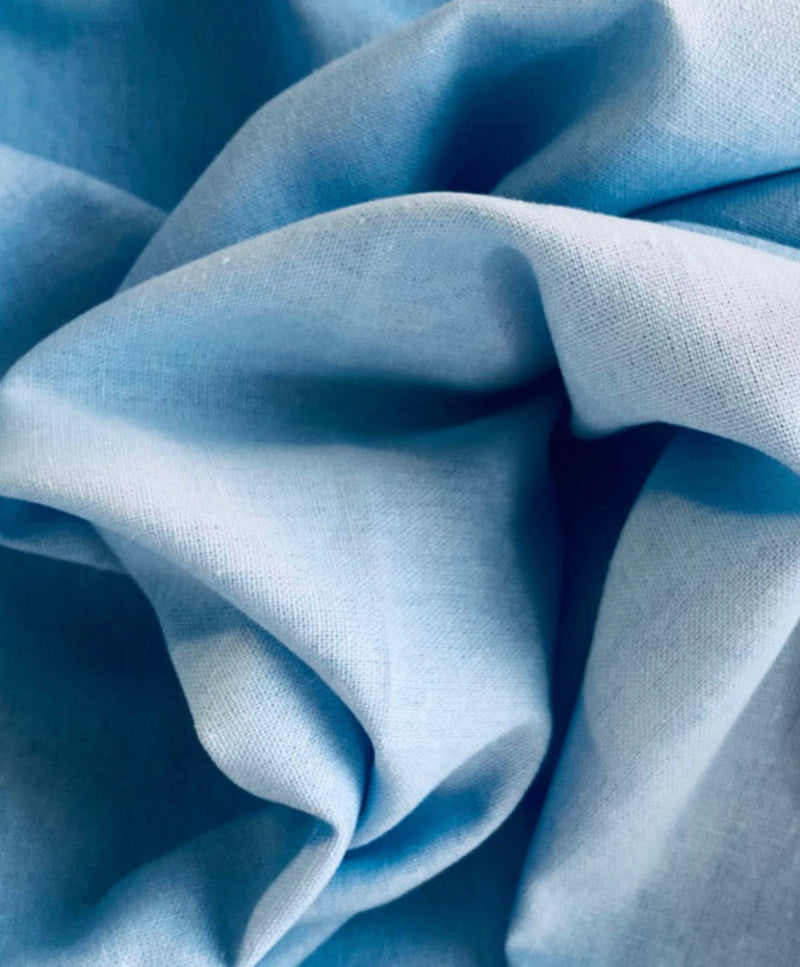 App Sale: 6.8oz 100% Linen Woven Fabric Dress Weight - Light Blue