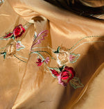 NEW! Duchess Adrianna Embroidered Floral “Faux Silk” Fabric Gold