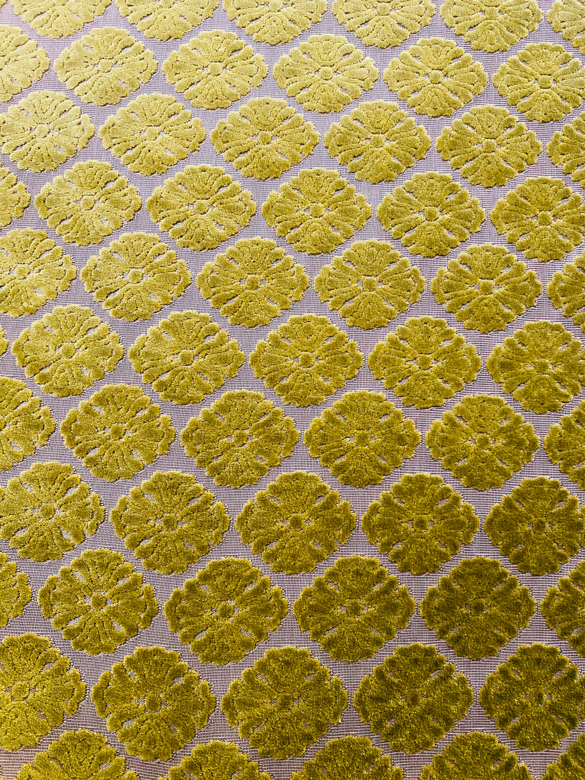 NEW! Prince Mikaile - Designer Italian Venetian Burnout Damask Cut Velvet Yellow Chartreuse Fabric Upholstery - Fancy Styles Fabric Pierre Frey Lee Jofa Brunschwig & Fils
