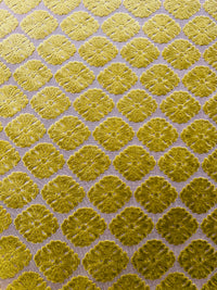 NEW! Prince Mikaile - Designer Italian Venetian Burnout Damask Cut Velvet Yellow Chartreuse Fabric Upholstery - Fancy Styles Fabric Pierre Frey Lee Jofa Brunschwig & Fils