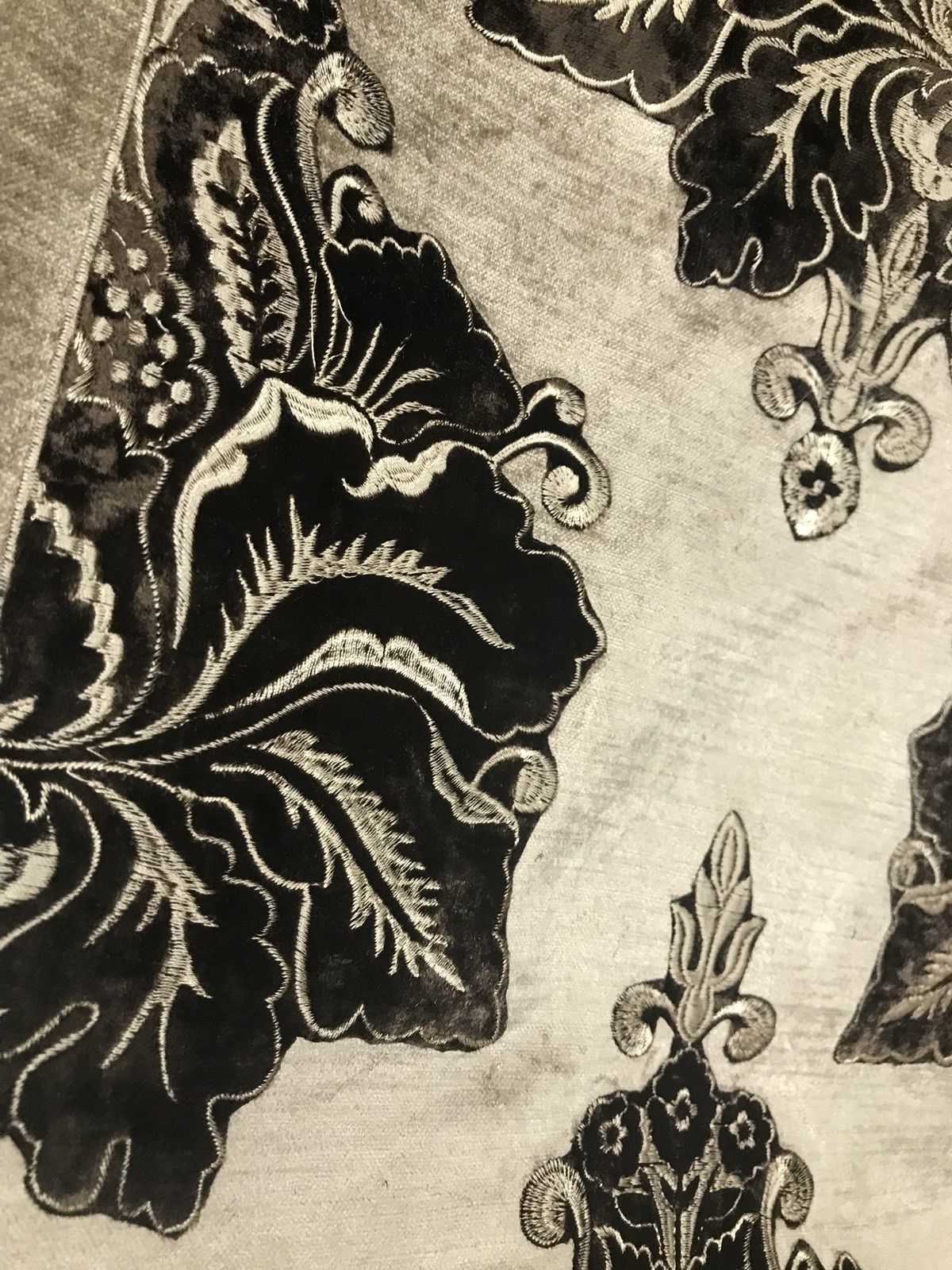 NEW! Made In Belgium Brocade Cut Velvet Fabric- Taupe Chocolate - Upholstery - Fancy Styles Fabric Pierre Frey Lee Jofa Brunschwig & Fils