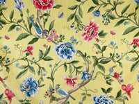 NEW! Miss Jamie Designer Floral & Bird Motif Drapery Upholstery Fabric- French Yellow - Fancy Styles Fabric Pierre Frey Lee Jofa Brunschwig & Fils