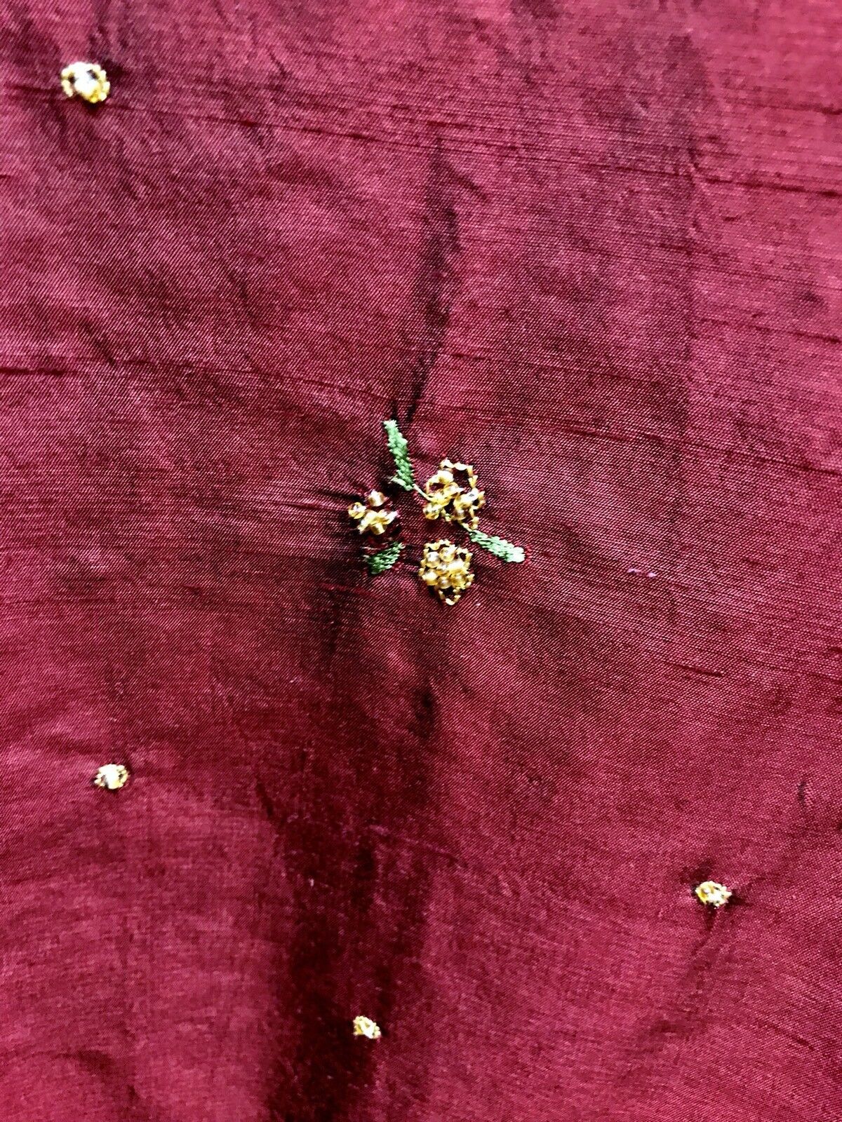 SALE! Queen Jane Beaded 100% Silk Dupioni Fabric - Red & Iridescent Black Tones - Fancy Styles Fabric Pierre Frey Lee Jofa Brunschwig & Fils