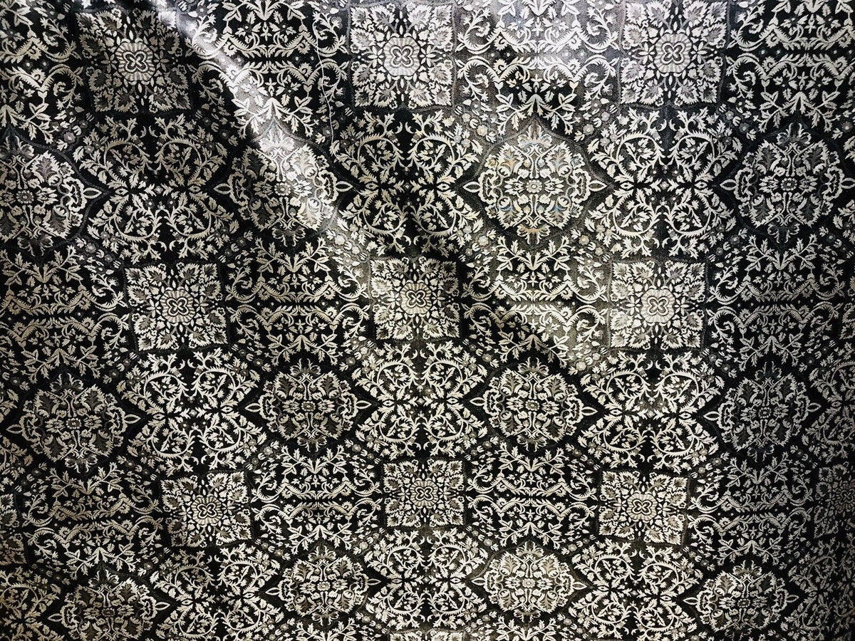 SALE! Sir Enzo 100% Silk Taffeta Ornate Drapery Fabric - Gold And Black-By The Yard - Fancy Styles Fabric Pierre Frey Lee Jofa Brunschwig & Fils