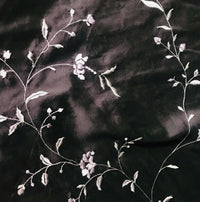 Queen Amaranth 100% Silk Taffeta Embroidered Floral Fabric- Purple - Fancy Styles Fabric Pierre Frey Lee Jofa Brunschwig & Fils