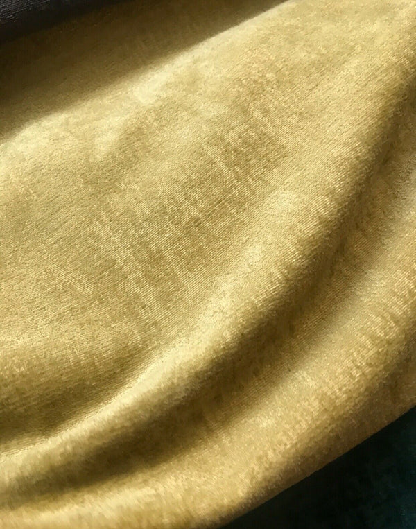 NEW! Designer Super Thick And Soft Chenille Velvet Fabric - Mustard Yellow BTY - Fancy Styles Fabric Pierre Frey Lee Jofa Brunschwig & Fils