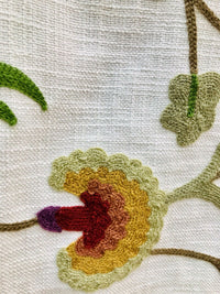 Novelty Crewel Birds Floral Embroidery Linen Inspired Fabric Upholstery Costume Drapery - Fancy Styles Fabric Pierre Frey Lee Jofa Brunschwig & Fils