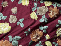 Back in Stock!  Duchess Seraphina 100% Silk Taffeta Embroidery Floral Fabric- Dark Red - Fancy Styles Fabric Pierre Frey Lee Jofa Brunschwig & Fils