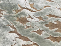 NEW! Duke Santori Designer Venetian Italian Burnout Medallion Chenille Velvet Silver-Blue Bronze Fabric Upholstery - Fancy Styles Fabric Pierre Frey Lee Jofa Brunschwig & Fils