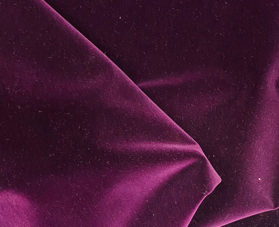 New Prince Oliver 100% Cotton made in Belgium Velvet Fabric in Berry - Fancy Styles Fabric Pierre Frey Lee Jofa Brunschwig & Fils