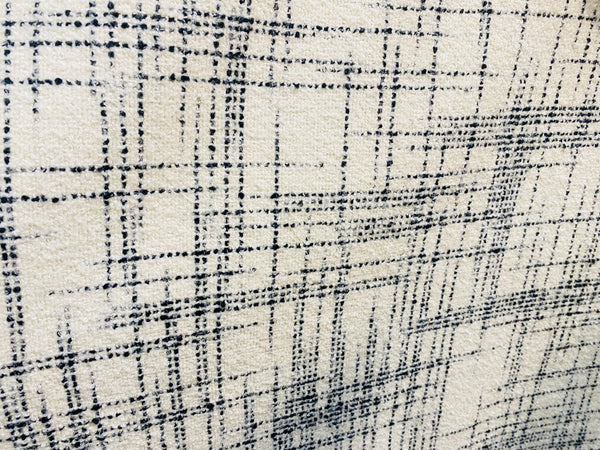 NEW Count York Designer Heavyweight Boucle Upholstery Fabric in White and Black Plaid Melange - Fancy Styles Fabric Pierre Frey Lee Jofa Brunschwig & Fils