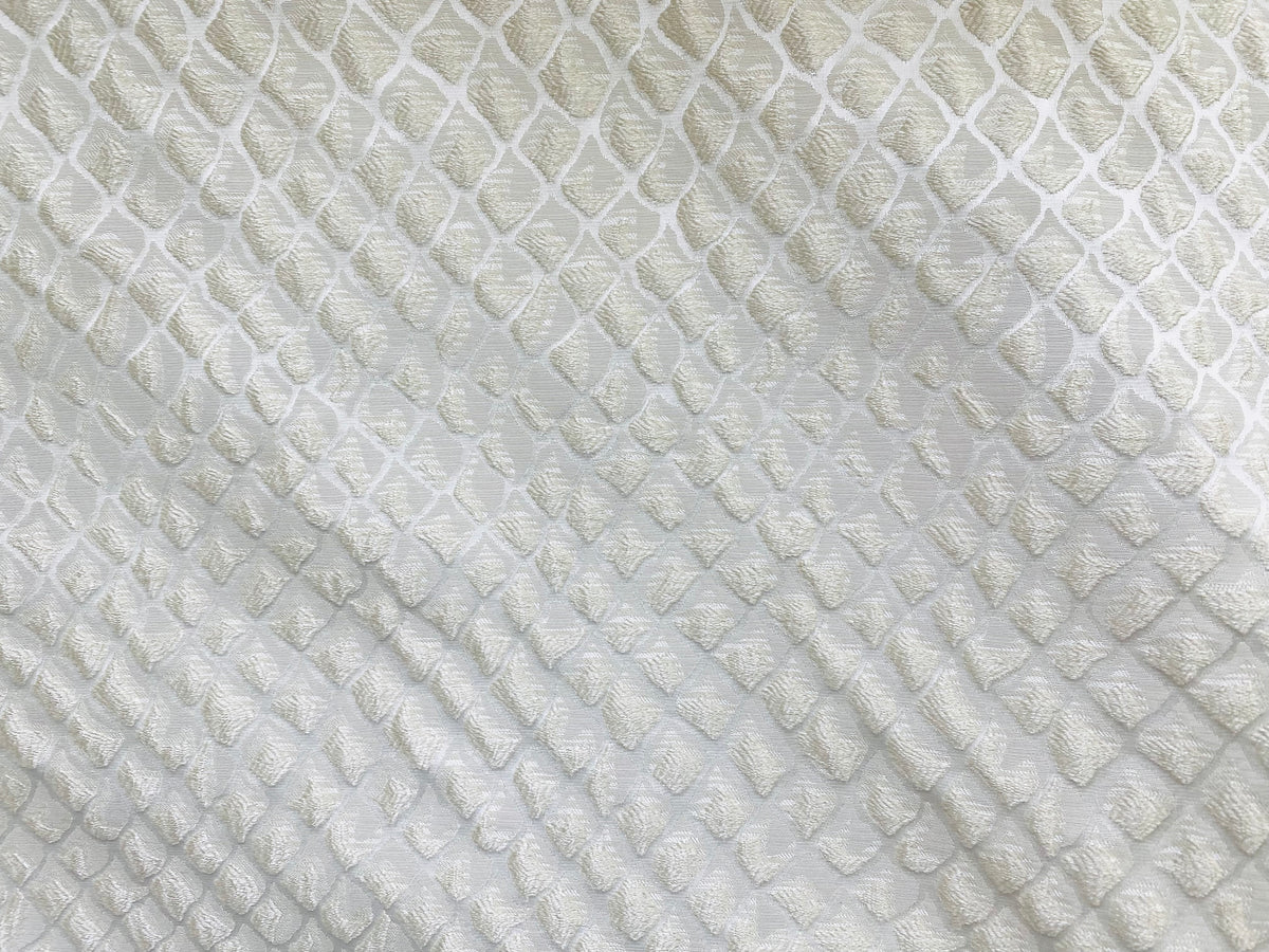 NEW! Duchess Fante Brocade Satin Fabric- White- Diamond Upholstery Neoclassical Louis - Fancy Styles Fabric Pierre Frey Lee Jofa Brunschwig & Fils