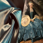 App Sale: Queen Unn Designer “Faux Silk” Fabric Blue & Gold Iridescent