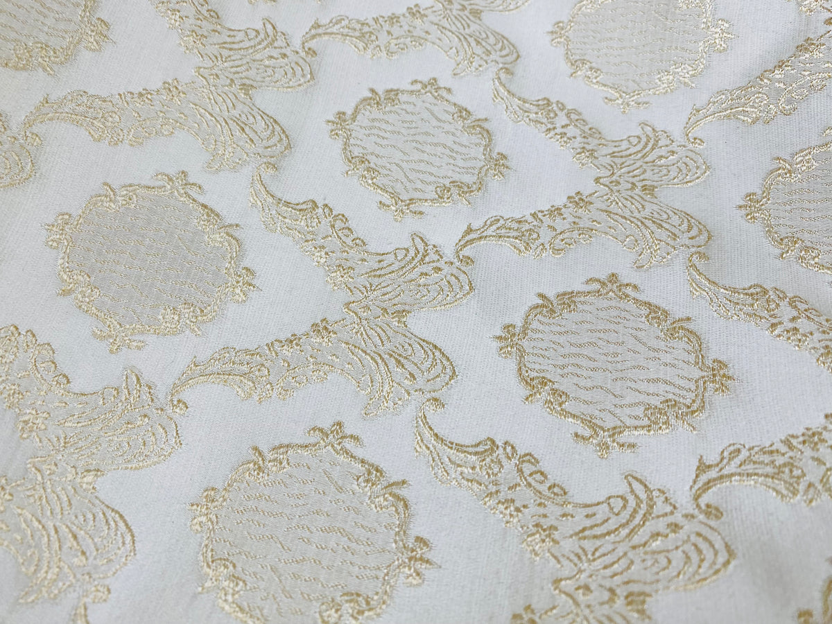 NEW! Duke Fiante Brocade Satin Fabric- Champagne- Damask Upholstery Neoclassical Louis - Fancy Styles Fabric Pierre Frey Lee Jofa Brunschwig & Fils
