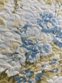 NEW Sale! Queen Leticia Quilted Blanket Fabric Imported from Italy- Upholstery & Drapery- Blue Melange - Fancy Styles Fabric Pierre Frey Lee Jofa Brunschwig & Fils
