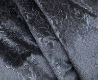 NEW! Prince Pang - Designer Italian Venetian Burnout Damask Cut Velvet Black Fabric Upholstery - Fancy Styles Fabric Pierre Frey Lee Jofa Brunschwig & Fils