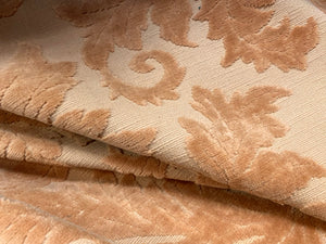 NEW! Prince Lether - Designer Italian Venetian Burnout Floral Velvet Peach Pink Fabric Upholstery - Fancy Styles Fabric Pierre Frey Lee Jofa Brunschwig & Fils