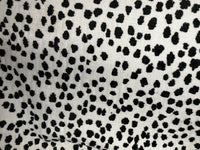 NEW Duchess Logan Snow Leopard Dalmation Novelty Upholstery Velvet White and Black