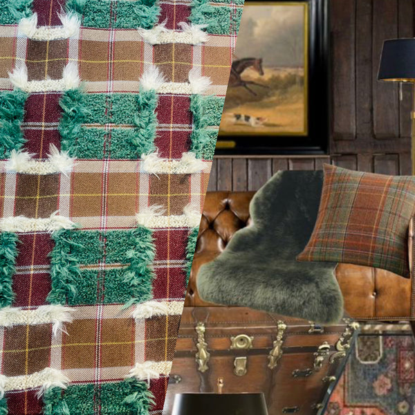 NEW Sir Adrian Plaid Tartan Upholstery Fabric in Brown and Green - Fancy Styles Fabric Pierre Frey Lee Jofa Brunschwig & Fils