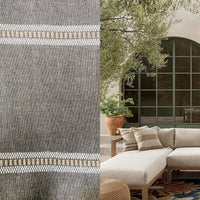 New! SUNBRELLA Novelty Waterproof Indoor Outdoor Natural Taupe Stripe Upholstery and Decorating Fabric - Fancy Styles Fabric Pierre Frey Lee Jofa Brunschwig & Fils