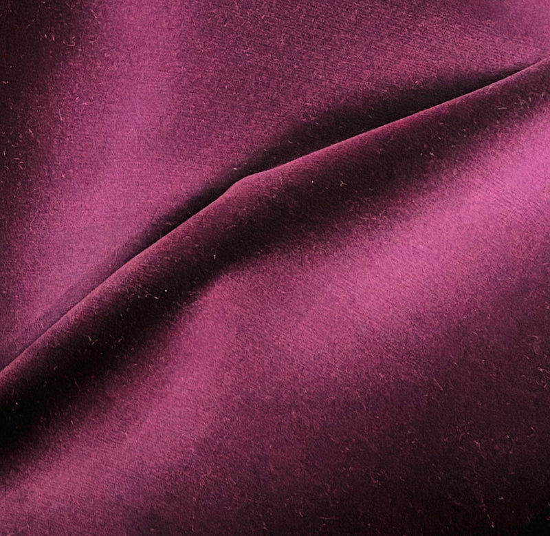 New Prince Oliver 100% Cotton made in Belgium Velvet Fabric in Berry
