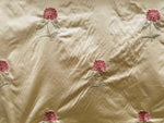 NEW! Queen Slamia 100% Silk Taffeta Novelty Embroidered Drapery Fabric in Floral- Cream