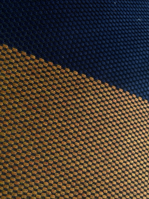 New! SUNBRELLA Rust Orange Indigo Navy Blue Striped Waterproof Indoor Outdoor Upholstery Fabric - Fancy Styles Fabric Pierre Frey Lee Jofa Brunschwig & Fils