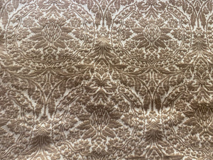 NEW! Prince Teffler - Designer Italian Venetian Burnout Damask Cut Velvet Taupe Fabric Upholstery - Fancy Styles Fabric Pierre Frey Lee Jofa Brunschwig & Fils