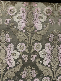 NEW! Duke Napoli Designer Venetian Italian Burnout Medallion Chenille Velvet Pink Taupe Fabric Upholstery Style# HG10008 - Fancy Styles Fabric Pierre Frey Lee Jofa Brunschwig & Fils