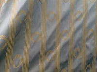 NEW! Princess Pitta 100% Silk Taffeta Novelty Jacquard Stripe Fabric- Gold and Grey - Fancy Styles Fabric Pierre Frey Lee Jofa Brunschwig & Fils