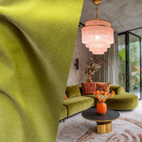 NEW! Restocked! Prince Oliver - Designer 100% Cotton Made In Belgium Upholstery Velvet Fabric - Icy Kiwi - Fancy Styles Fabric Pierre Frey Lee Jofa Brunschwig & Fils