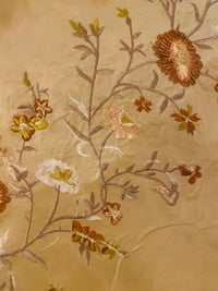 NEW! Duchess Aurora Light Gold Faux Silk Embroidered Fabric - Fancy Styles Fabric Pierre Frey Lee Jofa Brunschwig & Fils