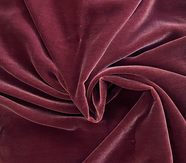 NEW! Miss Bonnie Designer Silk & Rayon Velvet Fabric - Rose Merlot- By The Yard- 55” Wide - Fancy Styles Fabric Pierre Frey Lee Jofa Brunschwig & Fils