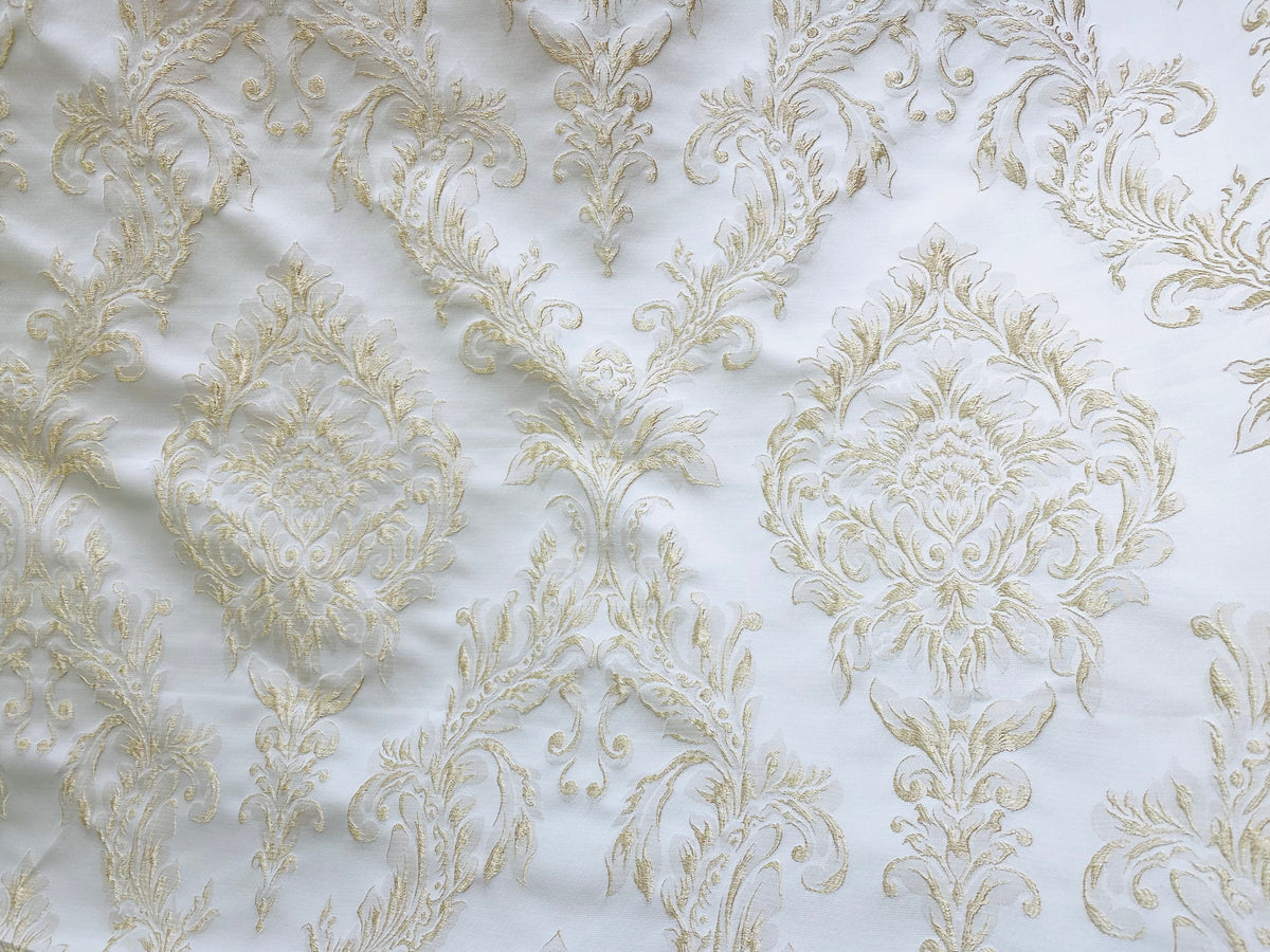NEW! King Fiore Brocade Satin Fabric- Champagne- Damask Upholstery Neoclassical Louis - Fancy Styles Fabric Pierre Frey Lee Jofa Brunschwig & Fils