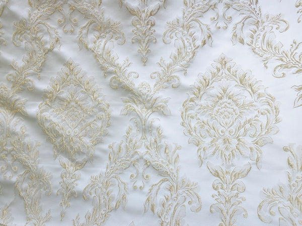 NEW! King Fiore Brocade Satin Fabric- Champagne- Damask Upholstery Neoclassical Louis - Fancy Styles Fabric Pierre Frey Lee Jofa Brunschwig & Fils